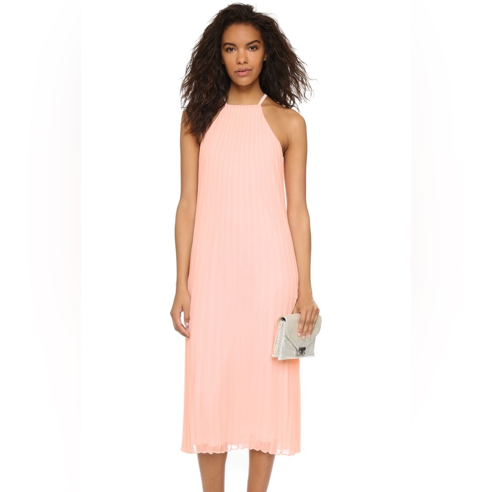 Likely Light Pink Accordion Pleat Midi Dress - Picture 1 of 11